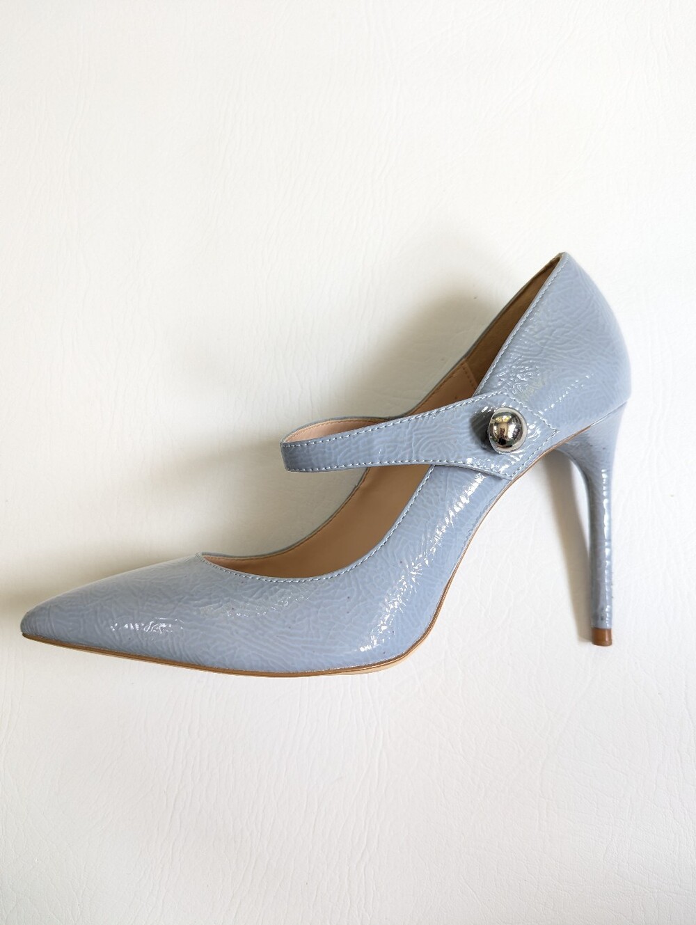 Zara Woman Pale Blue Patent Mary Jane Heels 7.5 - Picture 8 of 9